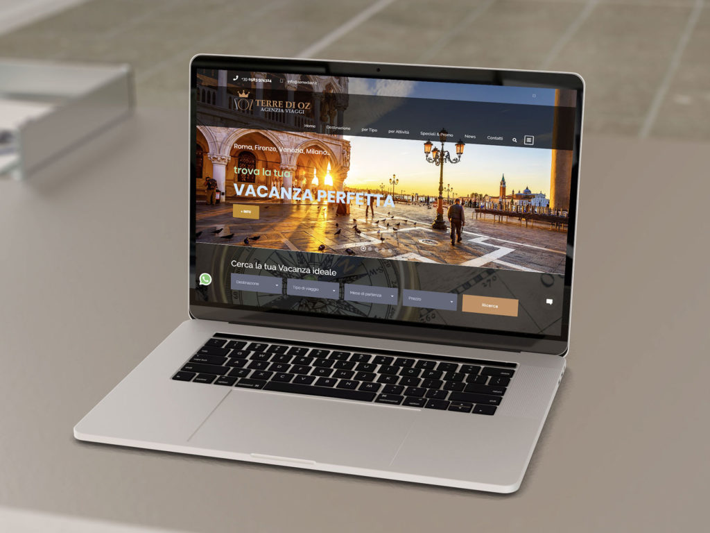 Sito web Terre di OZ su portatile