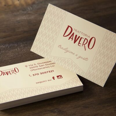 Trattoria Davero biglietti da visita