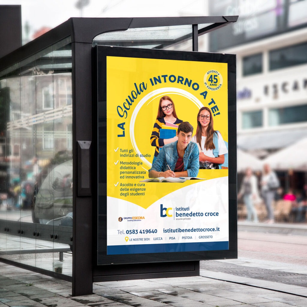 Istituti Benedetto Croce pubblicità pensiline autobus 2024