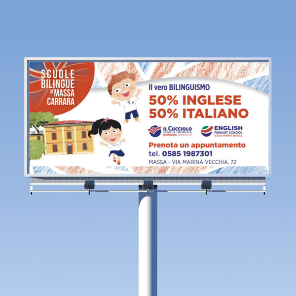 Scuola Bilingue pubblicità stradale