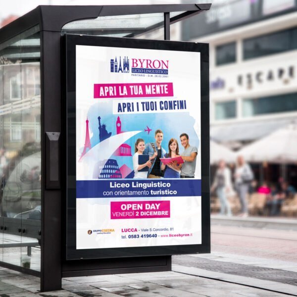 Liceo Byron pubblicità pensilina autobus